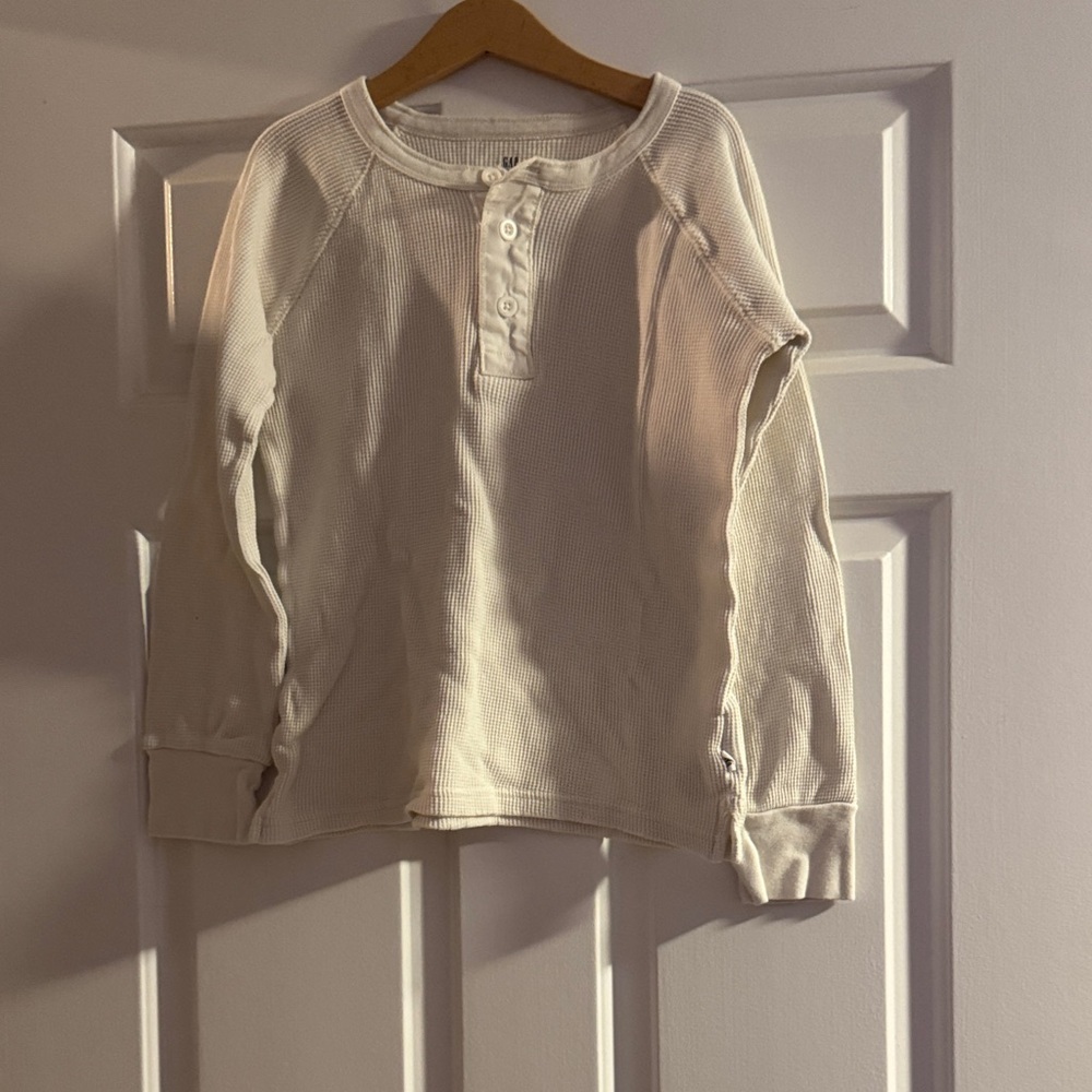 GAP Kids Off-White Long Sleeve Henley
